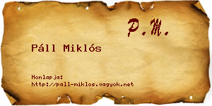 Páll Miklós névjegykártya